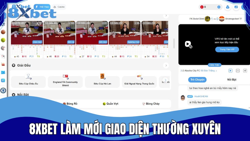 8XBET cải thiện, làm mới giao diện trang chủ thường xuyên