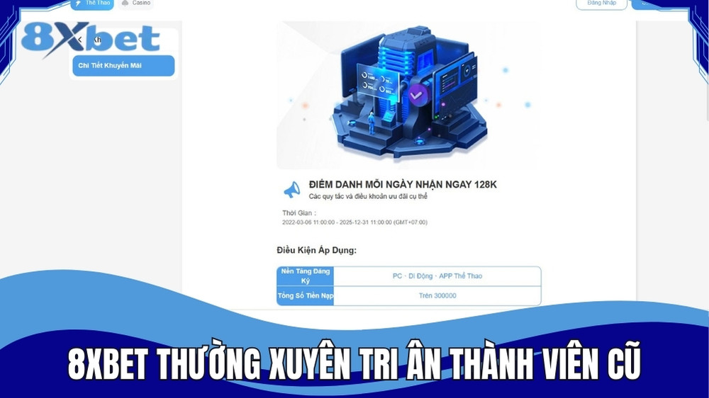 8XBET thường xuyên tri ân thành viên cũ bằng nhiều ưu đãi