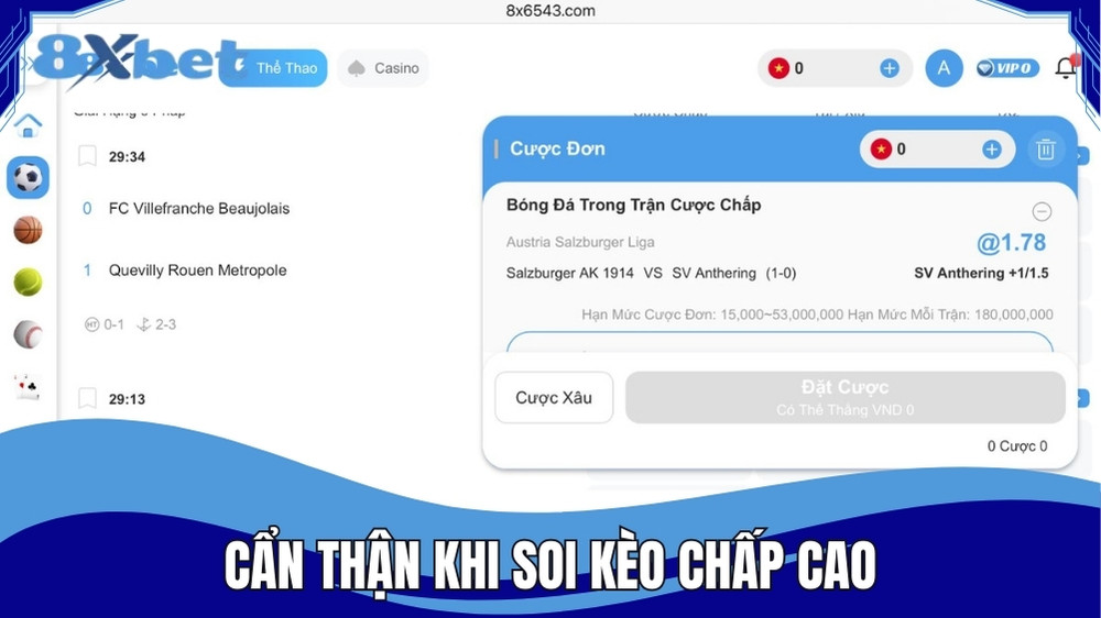 Cẩn thận khi soi kèo và đặt cược các kèo chấp cao