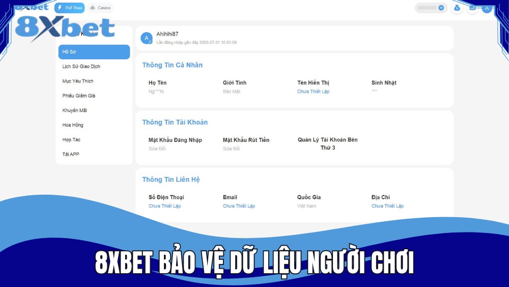 Chính sách bảo mật 8XBET bảo vệ dữ liệu người chơi