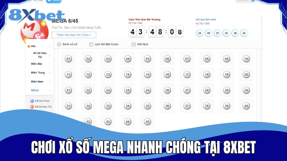 Chơi xổ số Mega nhanh chóng tại 8XBET