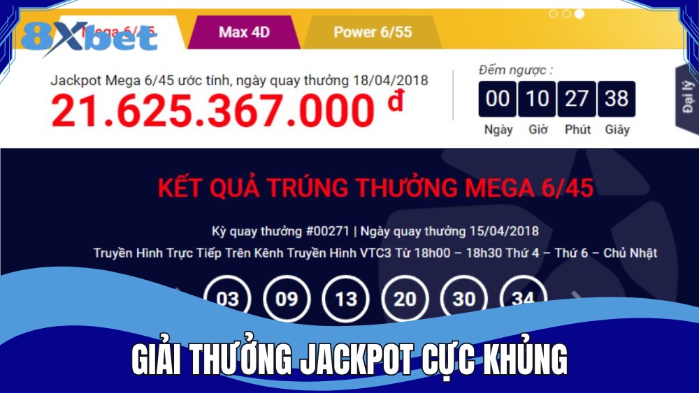 Giải thưởng jackpot cực khủng khi chơi xổ số Mega