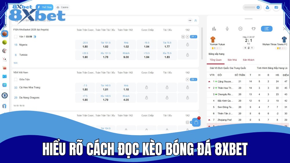 Hiểu rõ cách đọc kèo bóng đá 8XBET