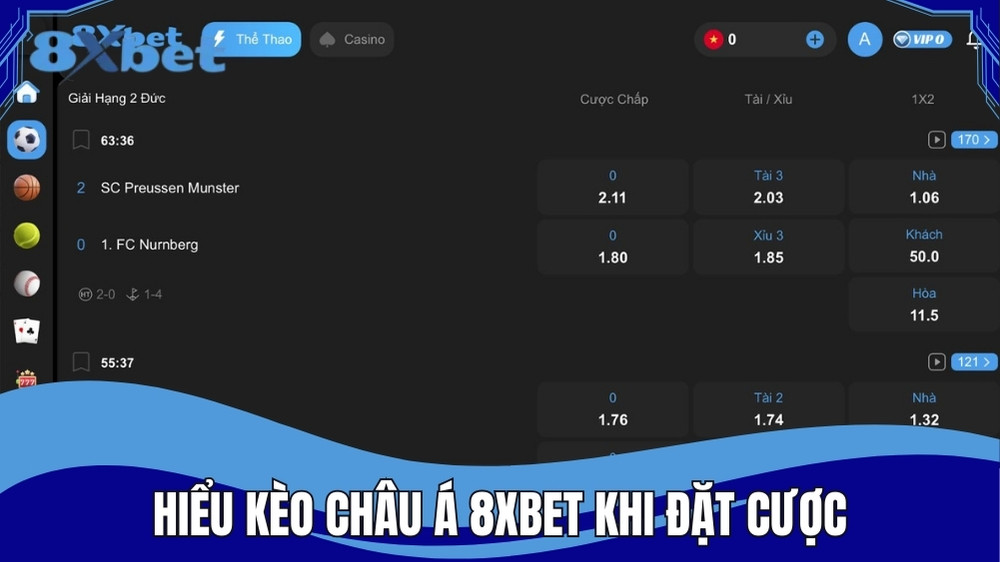 Hiểu rõ về kèo châu Á 8XBET khi đặt cược