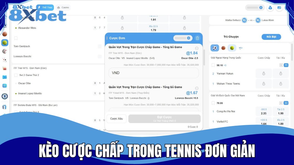 Kèo cược chấp trong tennis với cách chơi đơn giản