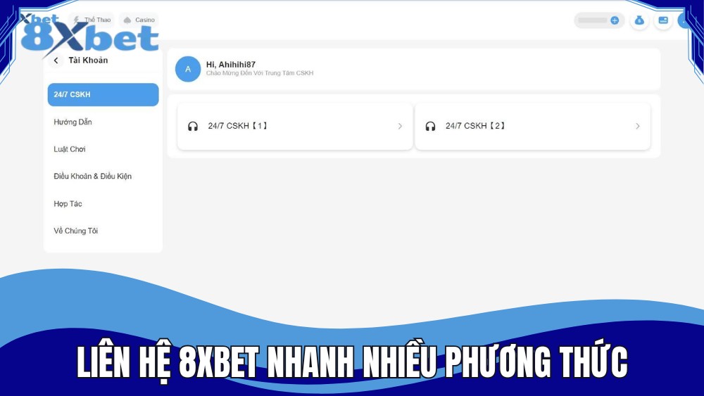 Liên hệ 8XBET nhanh qua nhiều phương thức