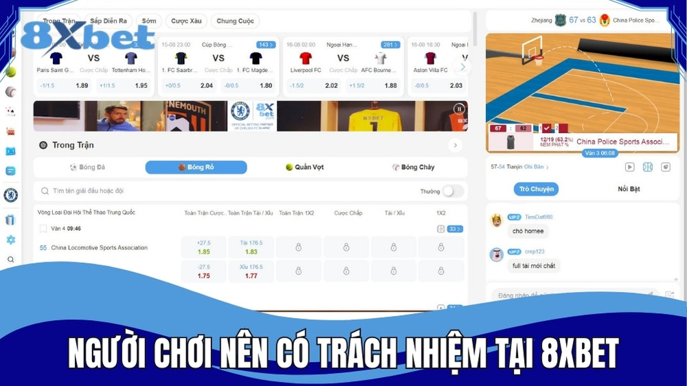 Người chơi nên cá cược có trách nhiệm tại 8XBET