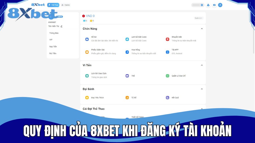 Người chơi tuân thủ quy định 8XBET khi đăng ký tài khoản