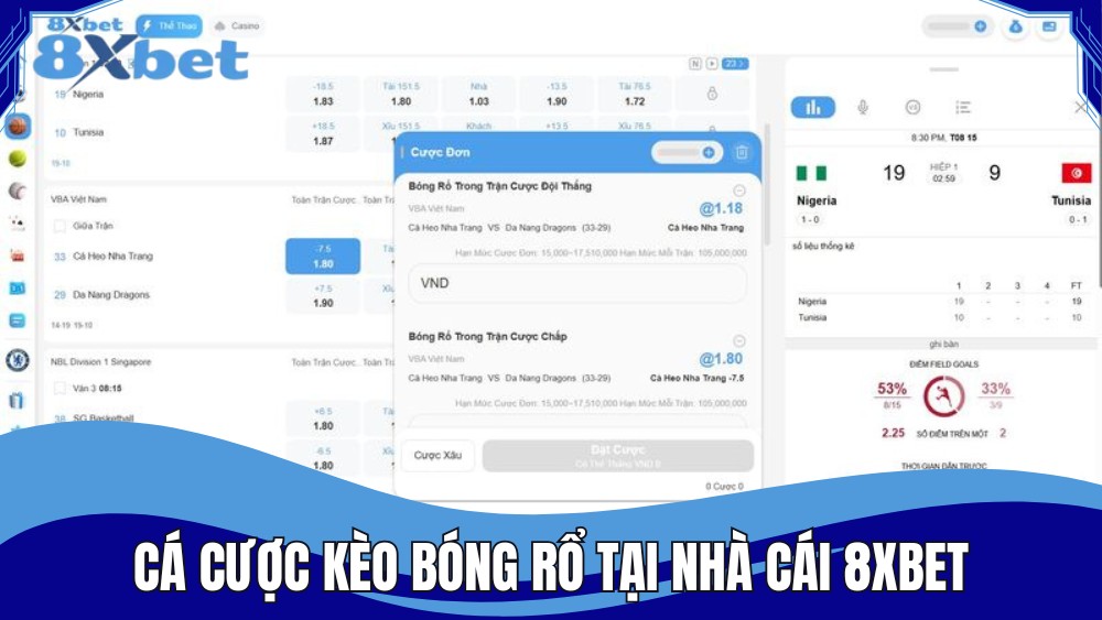 Tham gia cá cược kèo bóng rổ tại nhà cái 8XBET