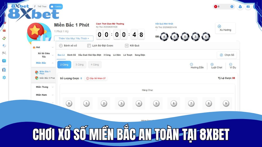 Tham gia chơi xổ số miền Bắc an toàn, nhanh chóng tại 8XBET