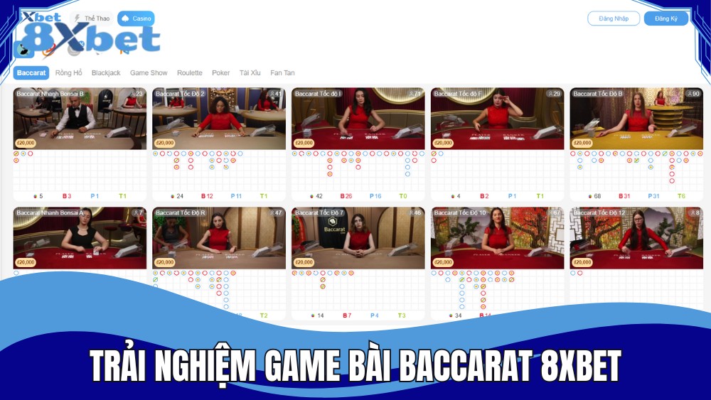 Trải nghiệm game bài Baccarat 8XBET cực hấp dẫn